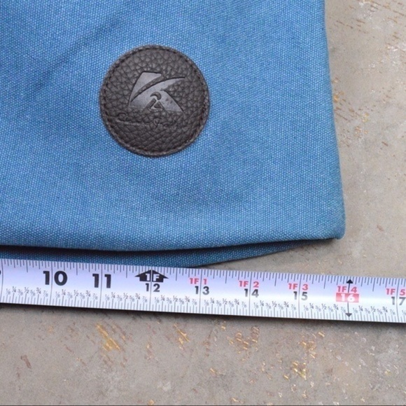 Crossbody Shoulder Canvas Messenger Bag, Ocean Blue & Brown - Picture 5 of 12